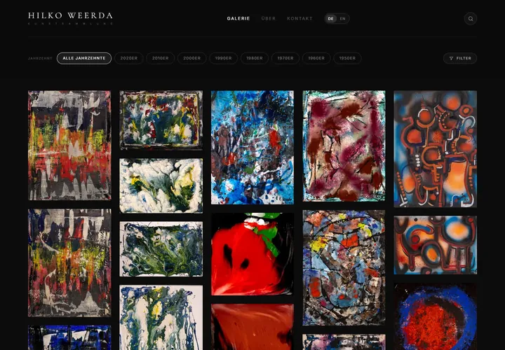 Aktuelle Startseite der Website von Hilko Weerda